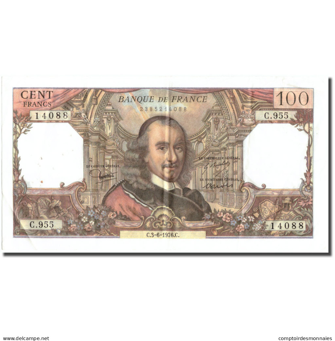 France, 100 Francs, 100 F 1964-1979 ''Corneille'', 1976, 1976-06-03, TTB - 100 F 1964-1979 ''Corneille''