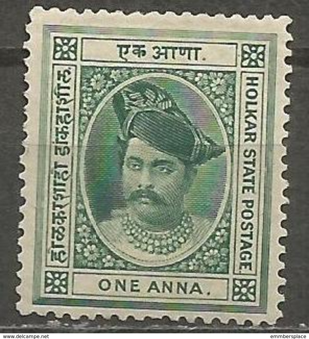 Indore (Holkar) - 1889-92  Maharaja Shivaji 1a Green Unused No Gum   SG 7  Sc 6 - Holkar