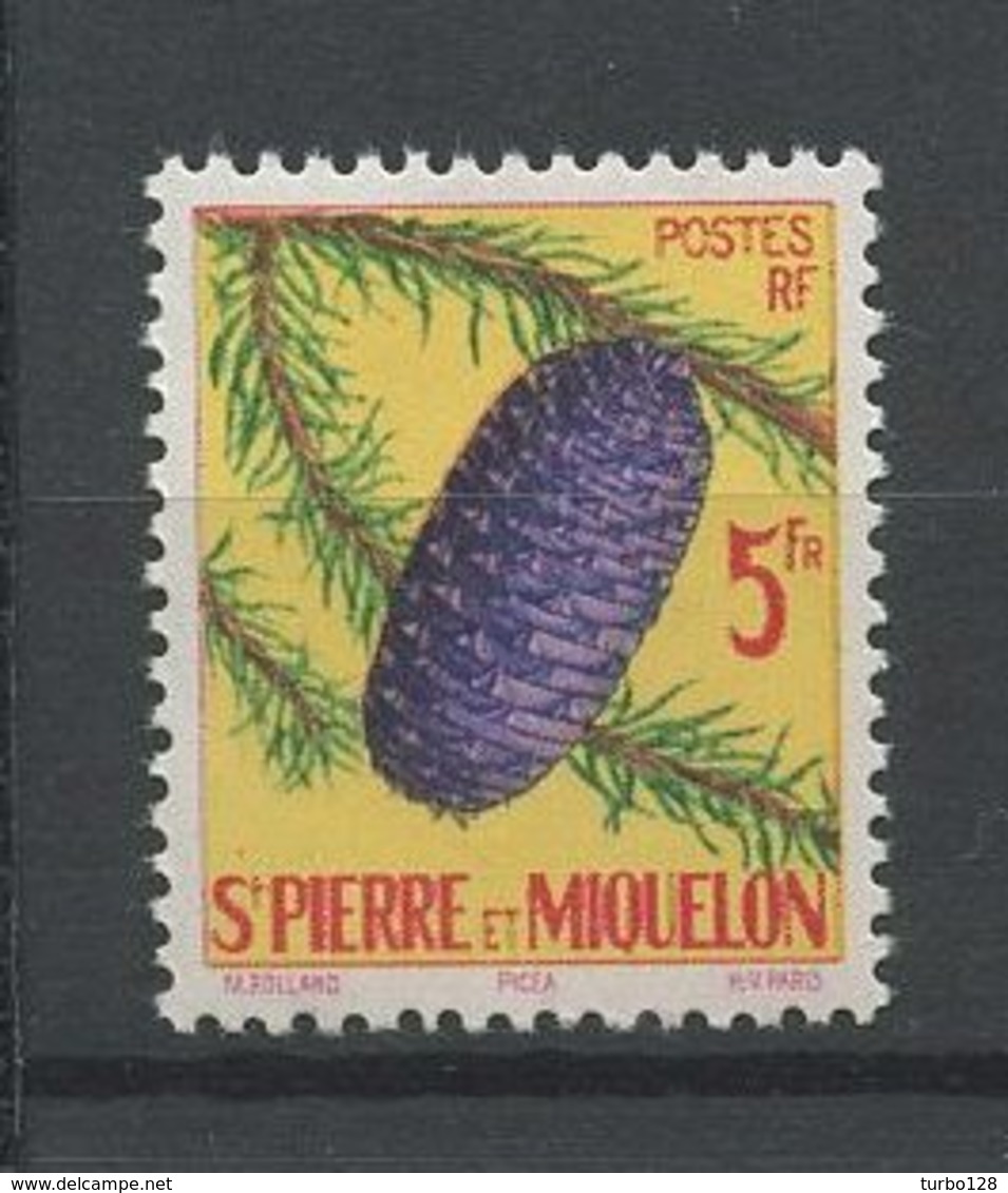 SPM MIQUELON 1958 N° 359 ** Neuf MNH Superbe Cote 4,80 € Flore Arbre Cônes Trees Flora Picéa - Nuevos