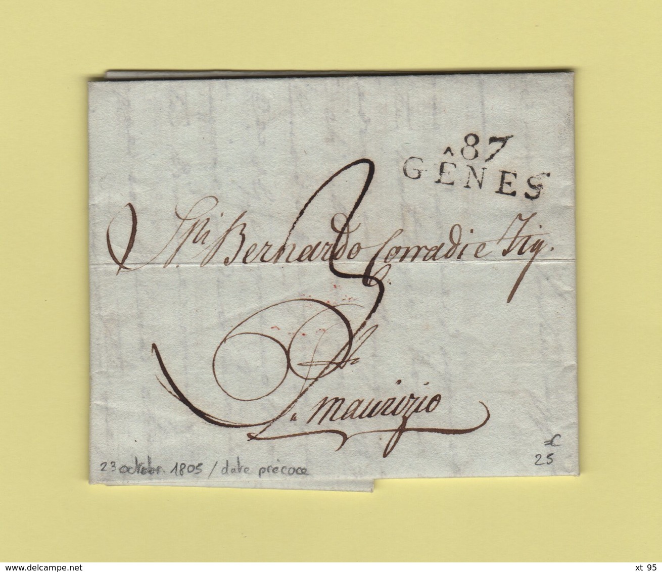 Genes - 87 - 23 Octobre 1805 - Date Precoce (premiere Date Connue 21 Octobre) - Departement Conquis - 1792-1815 : Departamentos Conquistados