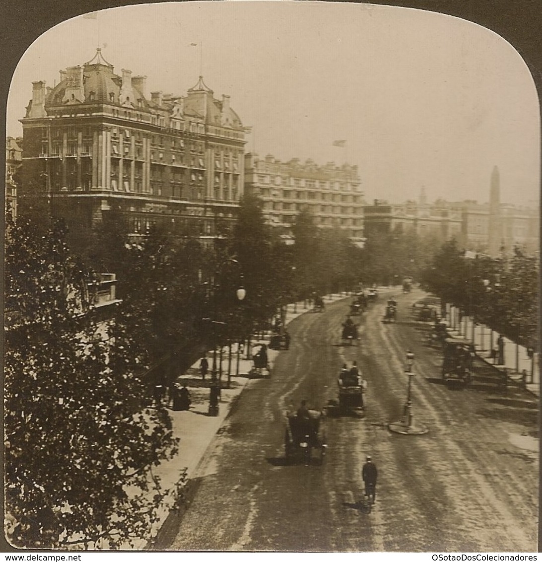 STEREO England - Stereoscopic London - Victoria Embankment And Two Of The Most Famous Hotels Cecil And Savoy - Stereoscoopen