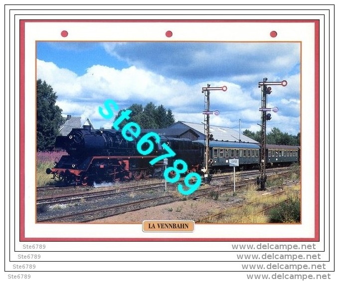 LA VENNBAHN Belgique Allemagne 1990 Illustrée Documentée Chemins De Fer Trains 18 X 25 Cm Fiche Locomotive Train - Autres & Non Classés