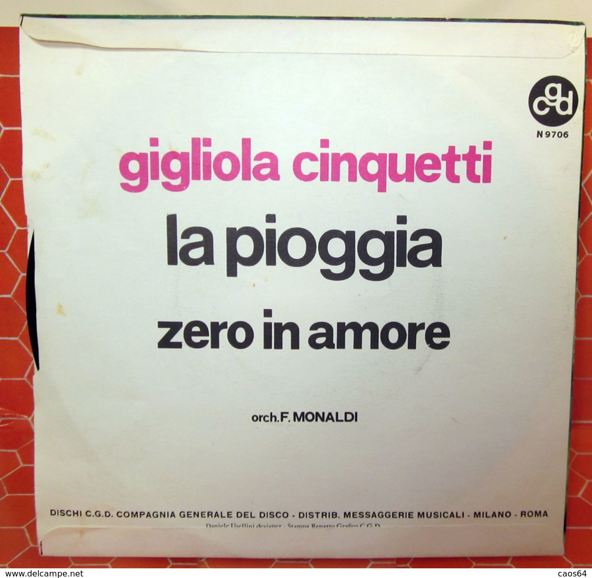 GIGLIOLA CINQUETTI LA PIOGGIA  7" - Other - Italian Music