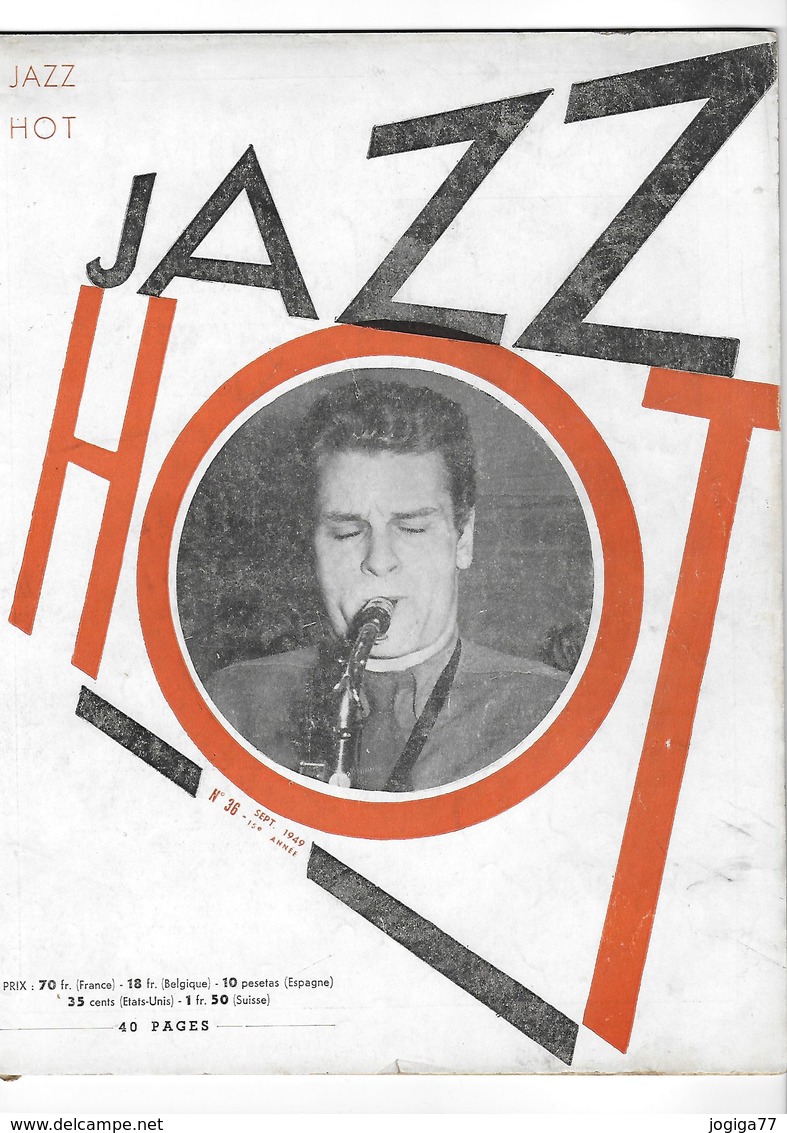 Jazz Hot N° 36 Septembre 1949 - Thelonius Monk - Omer Siméon - Musique