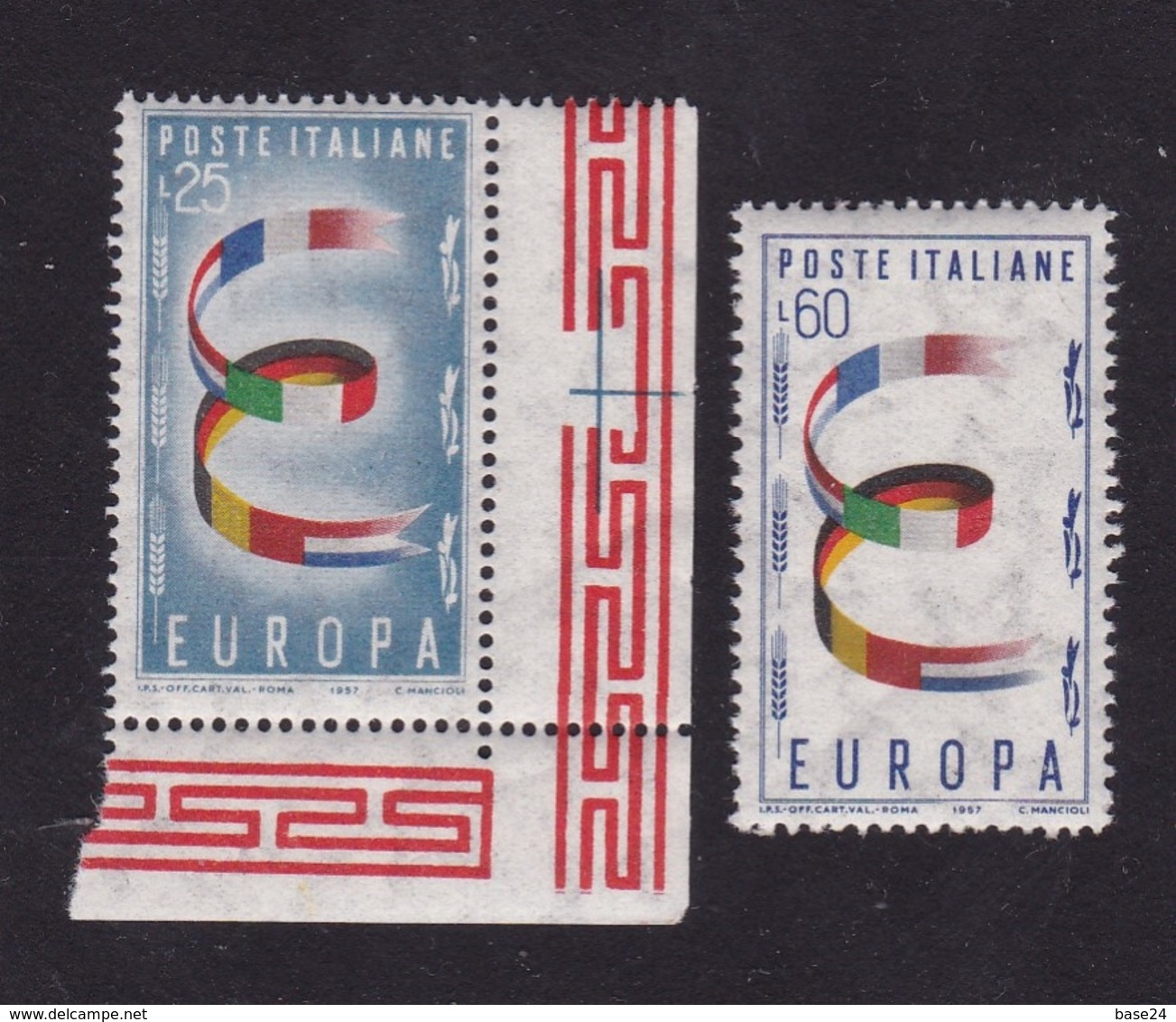 1957 Italia Repubblica EUROPA CEPT EUROPE  Serie Di 2v. MNH** SOGGETTI DIVERSI - 1957