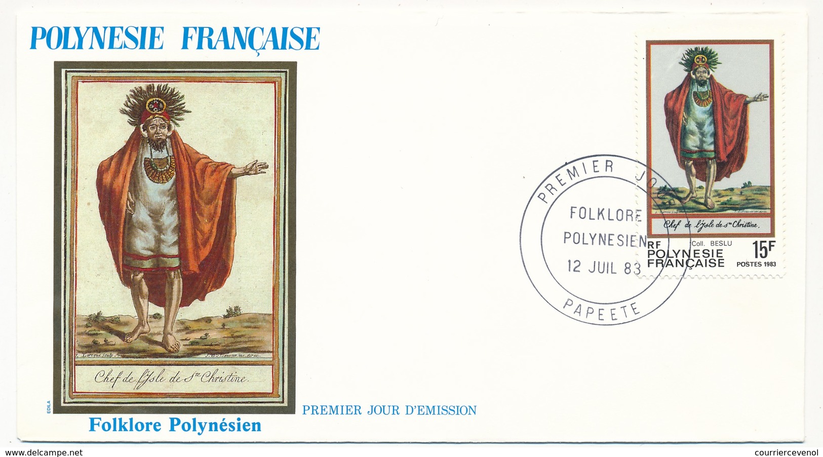 POLYNESIE FRANCAISE - 3 FDC - Folklore Polynésien - 12 Juillet 1983 - Papeete - FDC