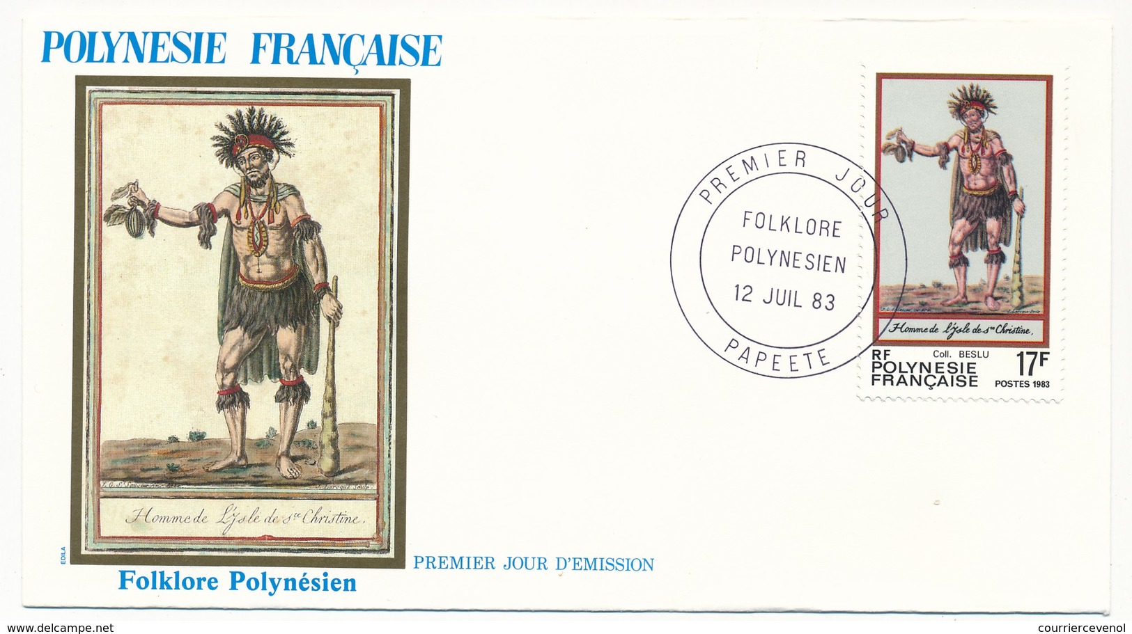POLYNESIE FRANCAISE - 3 FDC - Folklore Polynésien - 12 Juillet 1983 - Papeete - FDC