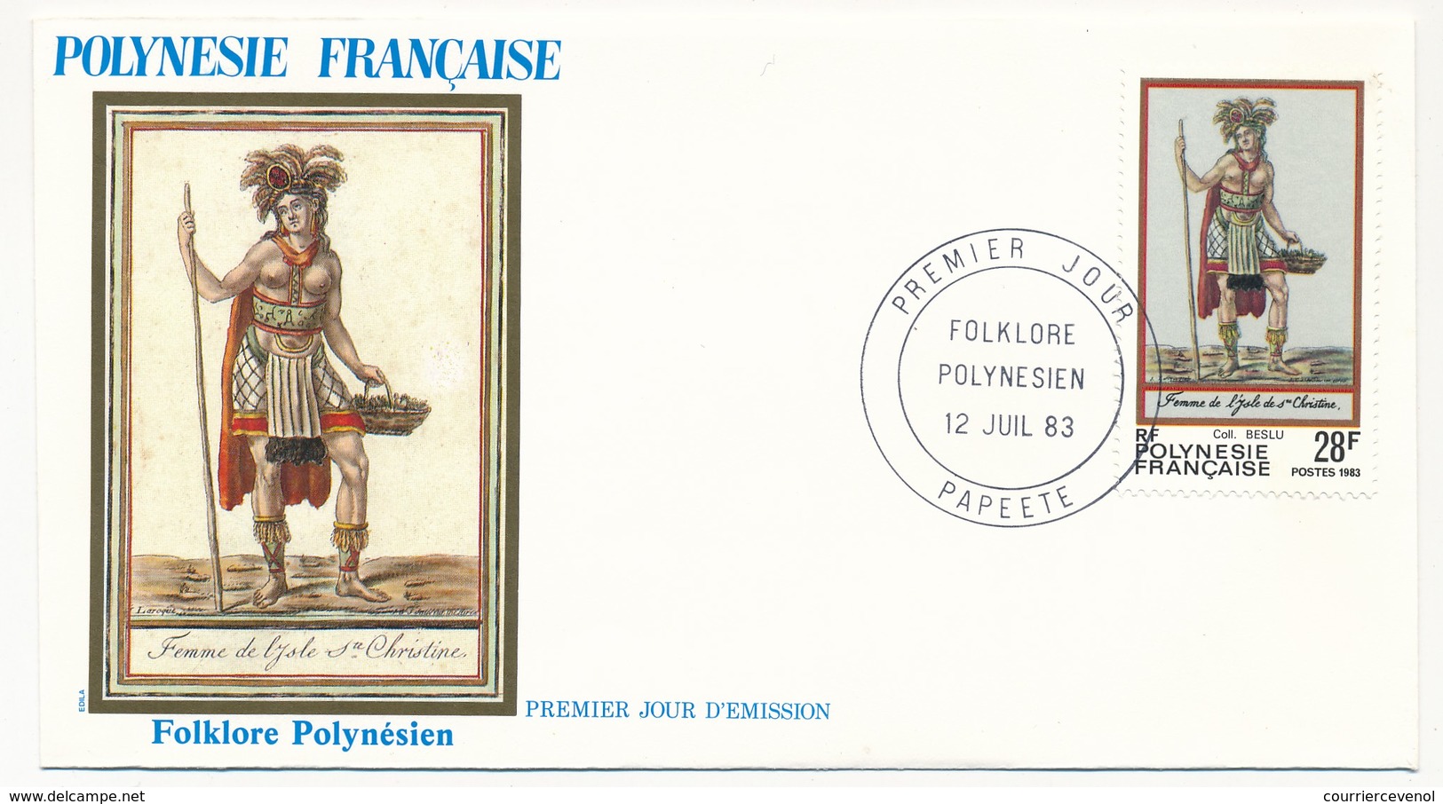 POLYNESIE FRANCAISE - 3 FDC - Folklore Polynésien - 11 Juillet 1984 - Papeete - FDC
