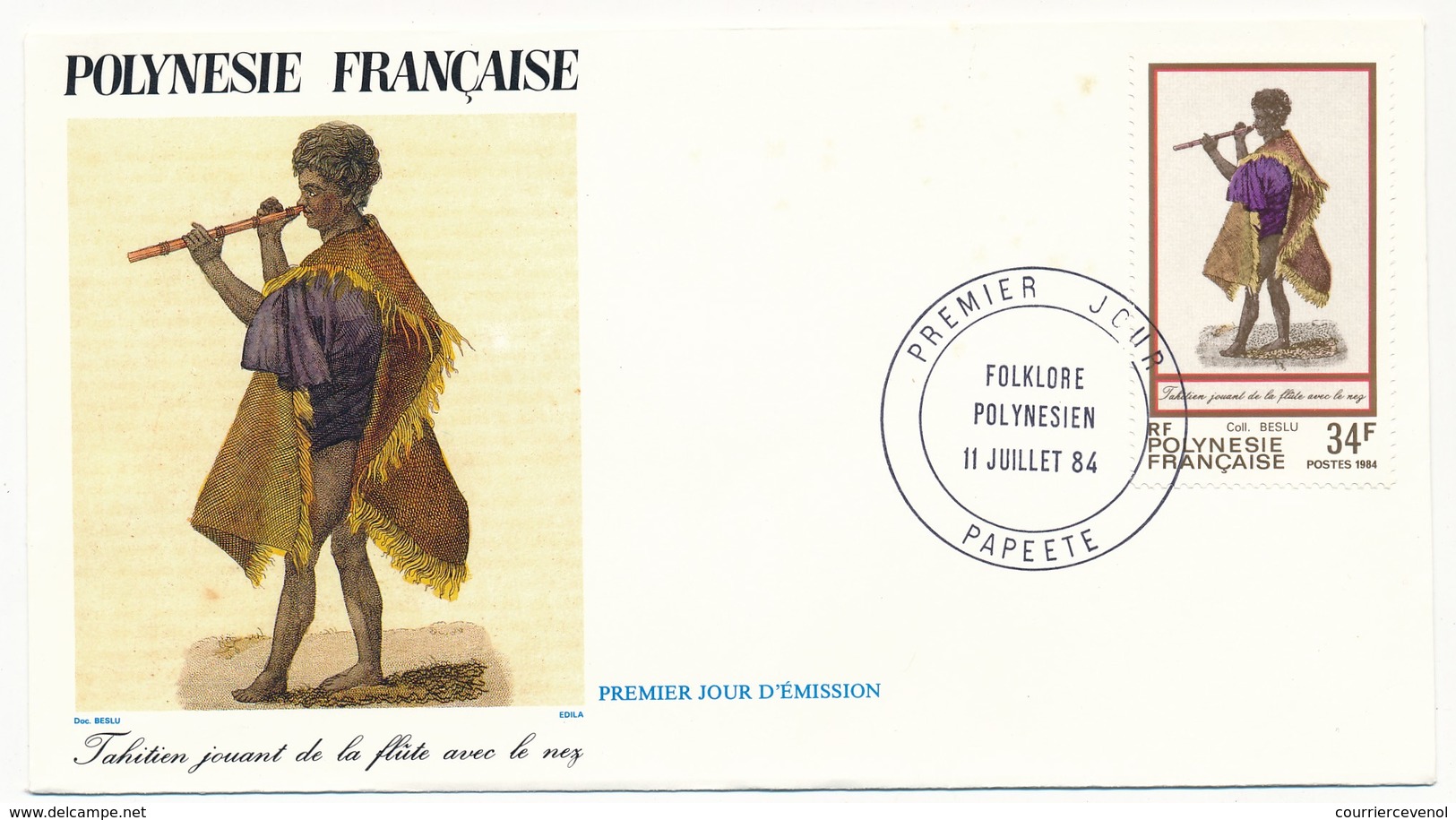 POLYNESIE FRANCAISE - 3 FDC - Folklore Polynésien - 11 Juillet 1984 - Papeete - FDC