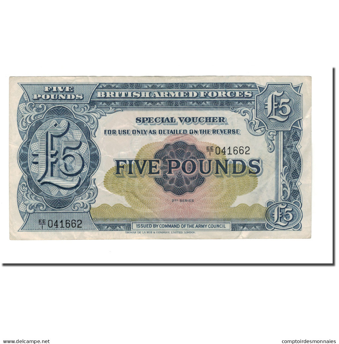 Billet, Grande-Bretagne, 5 Pounds, 1958, KM:M23, TTB - British Armed Forces & Special Vouchers