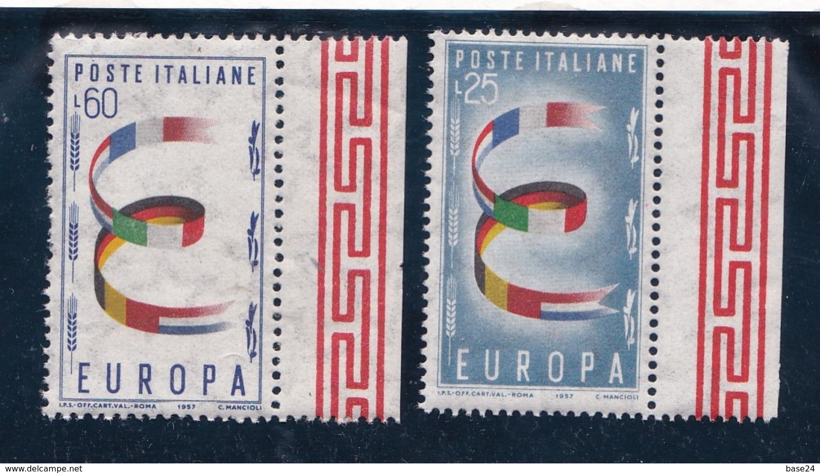 1957 Italia Repubblica EUROPA CEPT EUROPE  Serie Di 2v. MNH** SOGGETTI DIVERSI - 1957