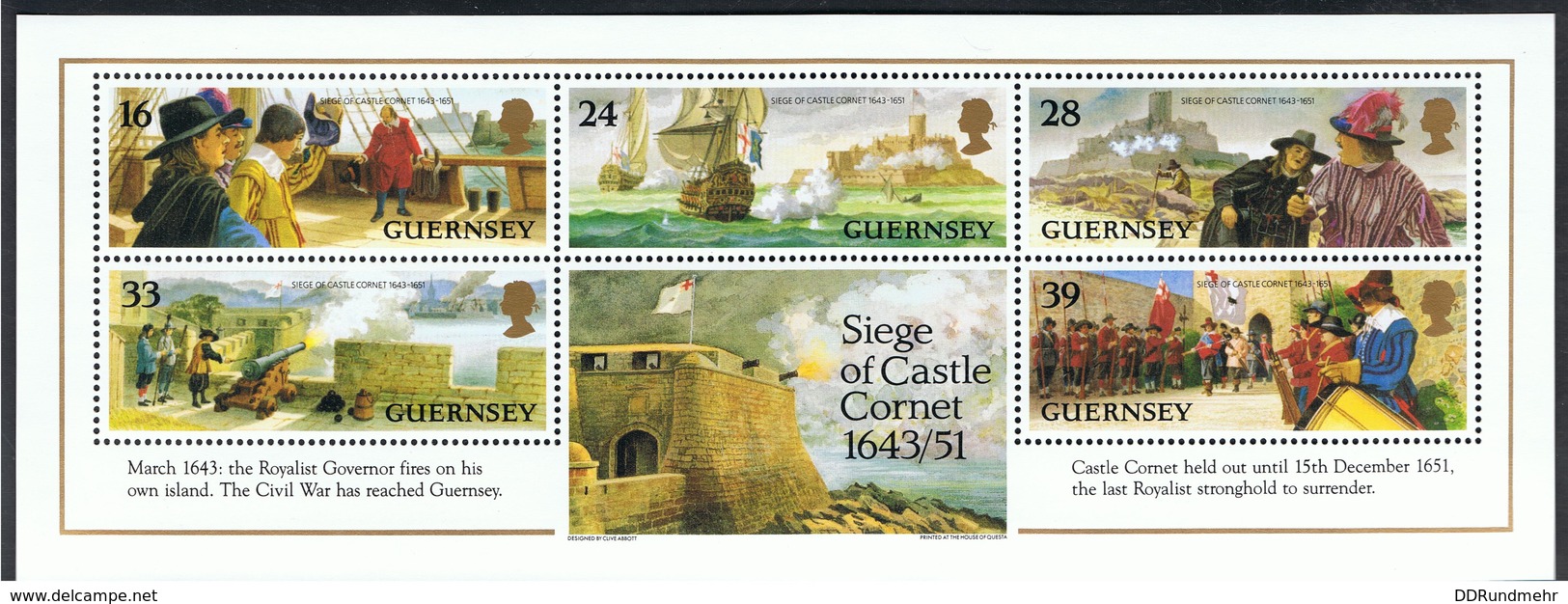 1993 Victory At The Cornet Fort During The Civil War In 1651   Michel Block 10  Postfrisch Xx - Guernsey