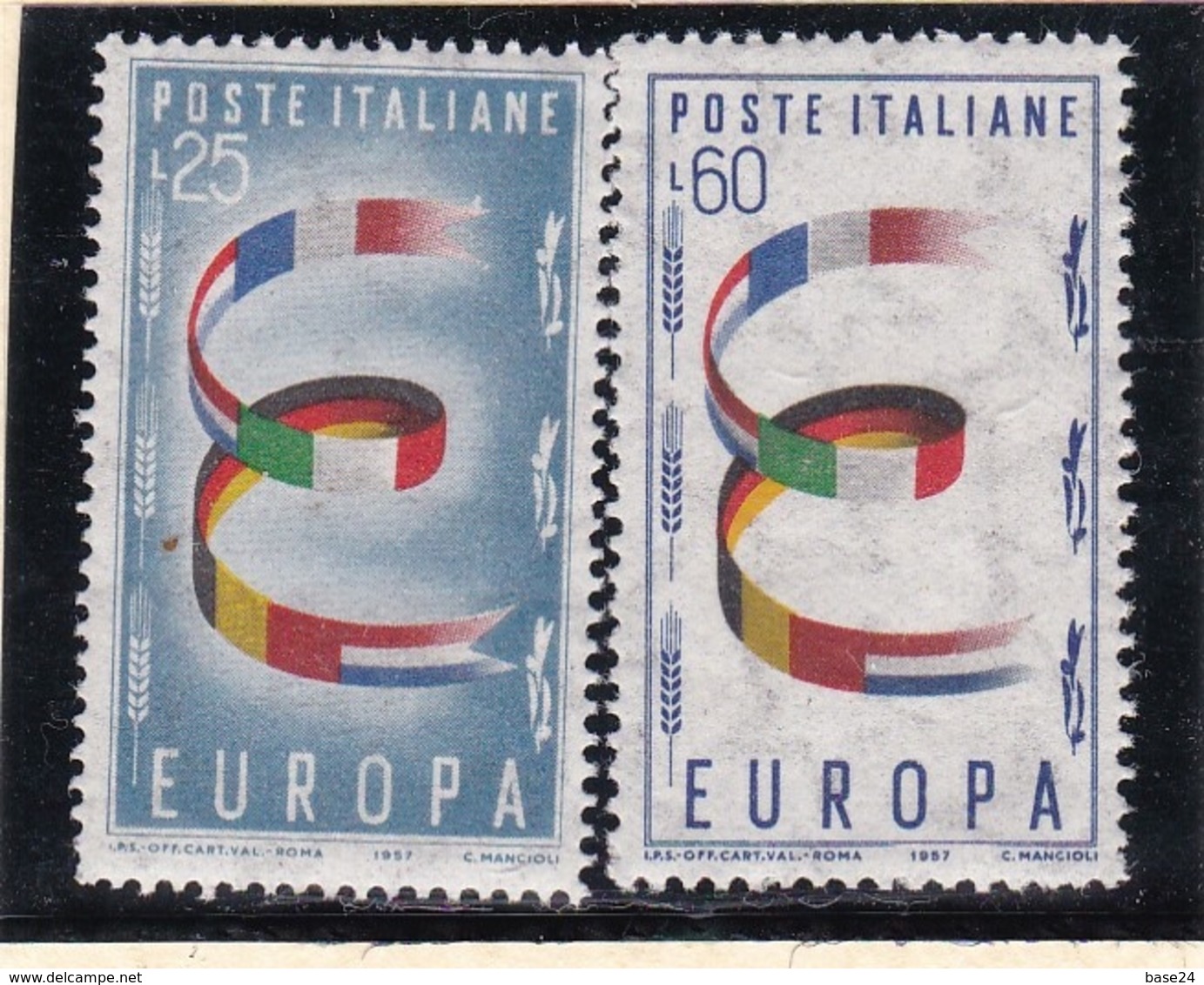 1957 Italia Repubblica EUROPA CEPT EUROPE  Serie Di 2v. MNH** SOGGETTI DIVERSI - 1957