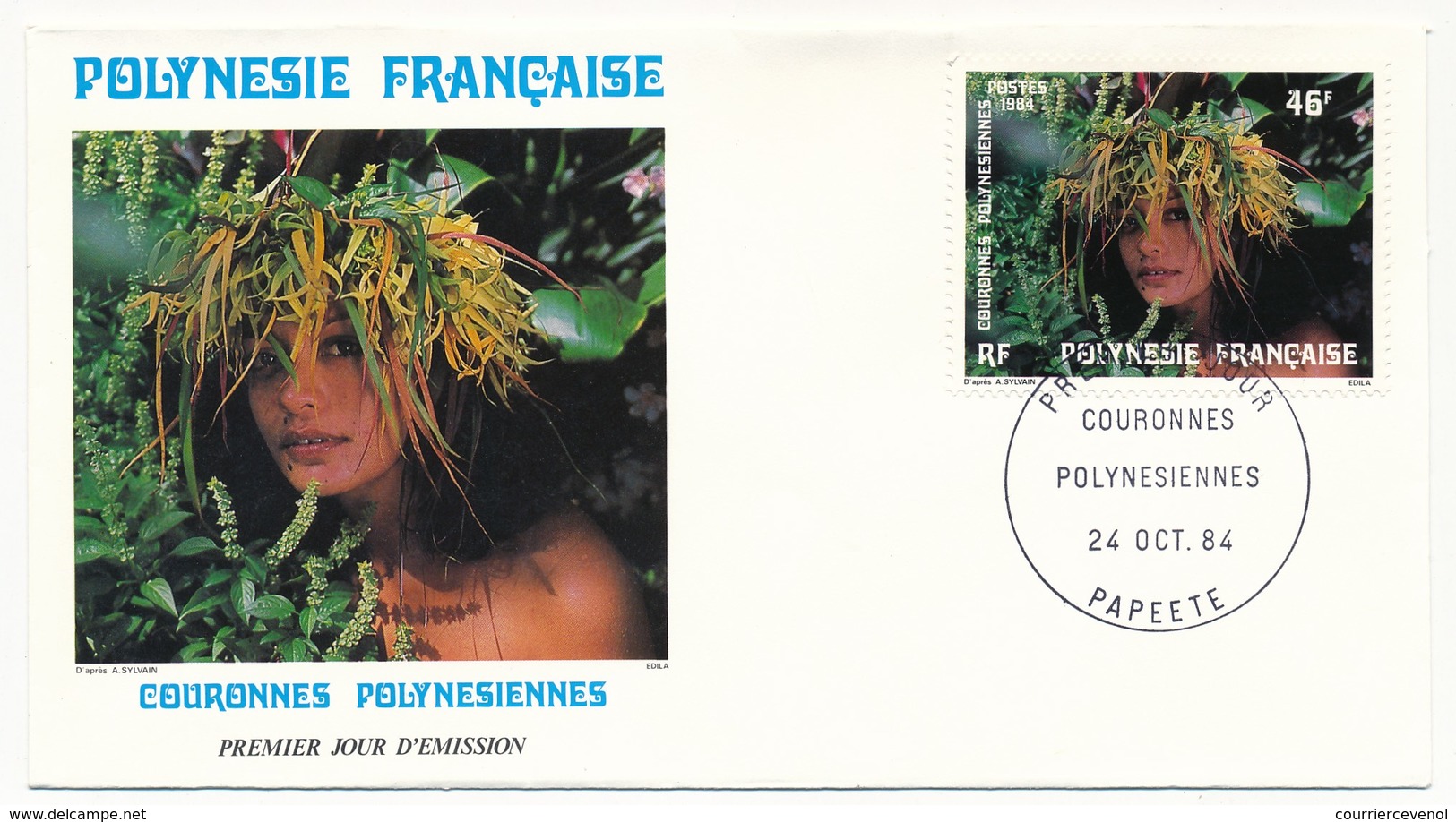 POLYNESIE FRANCAISE - 3 FDC - Couronnes Polynésiennes - 24 Octobre 1984 - Papeete - FDC