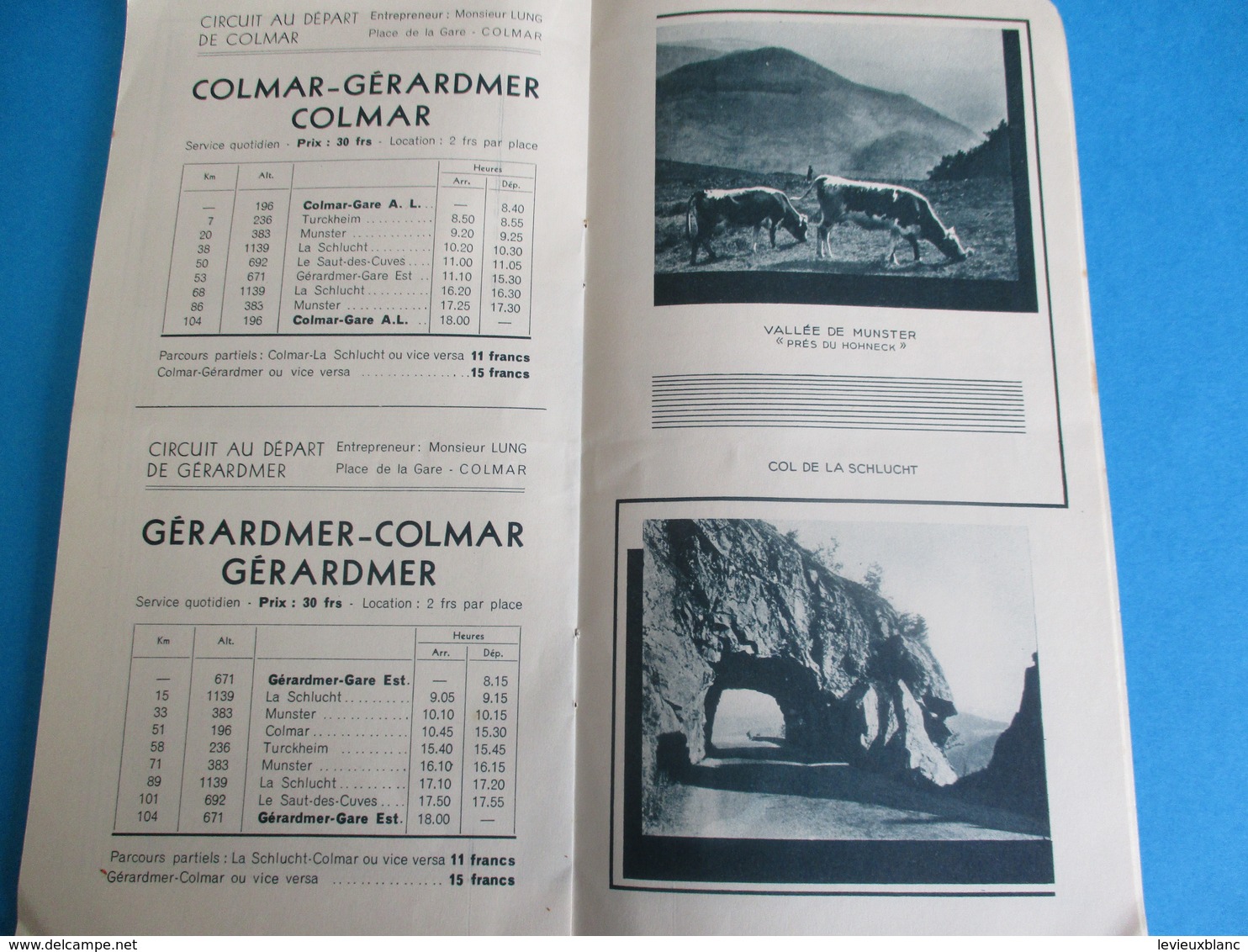 Circuits & Horaires/Chemins De Fer D'Alsace Et De Lorraine/Services Automobiles Touristiques/Saison Eté 1937      PGC246 - Tourisme