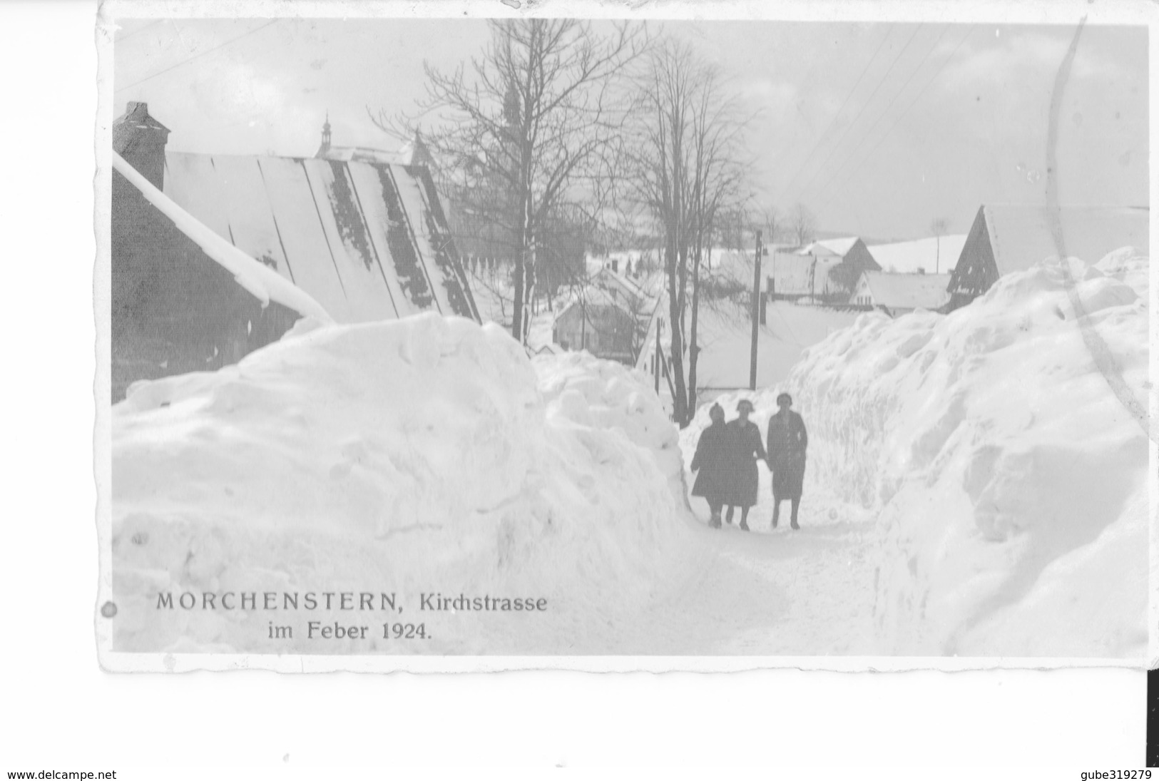 CZECH REPUBLIC 1924 - VINTAGE POSTCARD MORCHENSTERN KINGSTRASSE UNDER SNOW FEBER 1924 NO SHINING NEW POST 7168 ATTENTION - Tschechische Republik