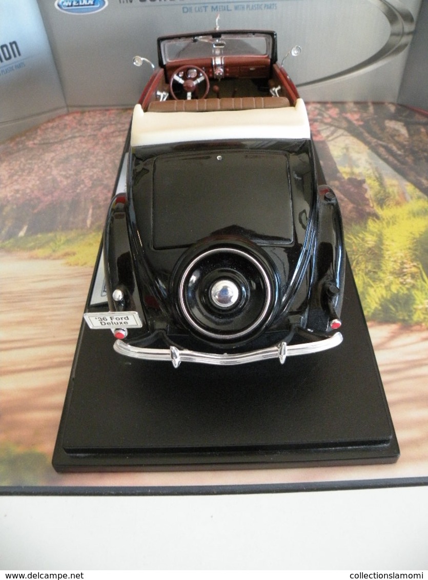 Voiture Américaine - Ford Deluxe Cabriolet 1936 - Métal Neuf - 1/18 - Welly