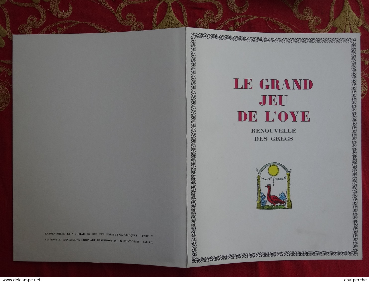 JEU JEUX GENRE JEU DE L'OIE "  LE GRAND JEU DE L'OYE " PUBLICITÉ PHARMACIE LABO CLIN - COMAR - Autres & Non Classés