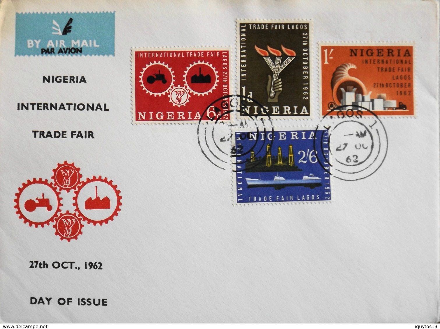 Enveloppe 1er Jour NIGERIA - Foire Internationale - Daté Lagos 27 Octobre 1962 - TBE - Nigeria (1961-...)