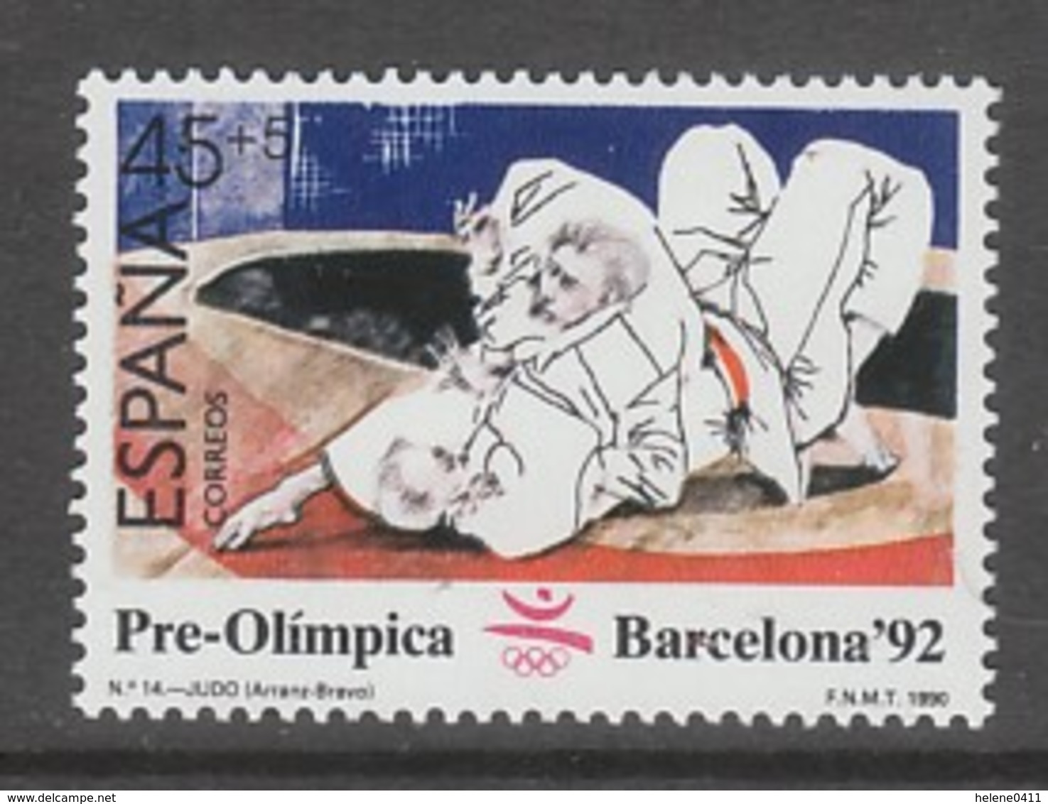 TIMBRE NEUF D'ESPAGNE - JUDO (SERIE PREOLYMPIQUE AUX J.O. DE BARCELONE) N° Y&T 2670 - Judo