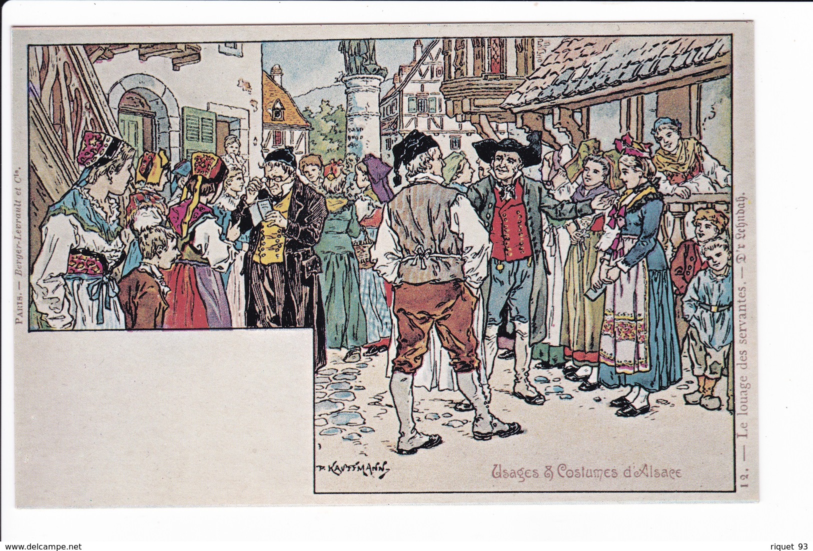 Lot 19 cp "Usages et Costume d'Alsace" dessins P. Kauffmann -(reproduction PIERRON)