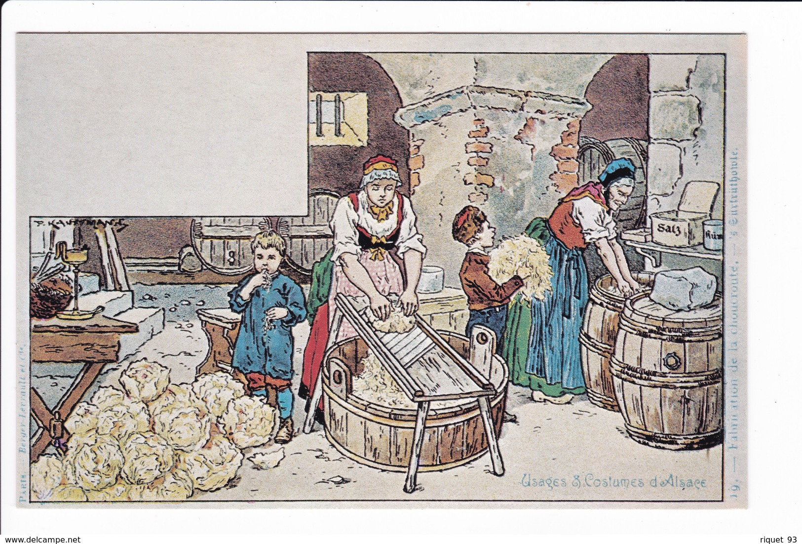 Lot 19 cp "Usages et Costume d'Alsace" dessins P. Kauffmann -(reproduction PIERRON)