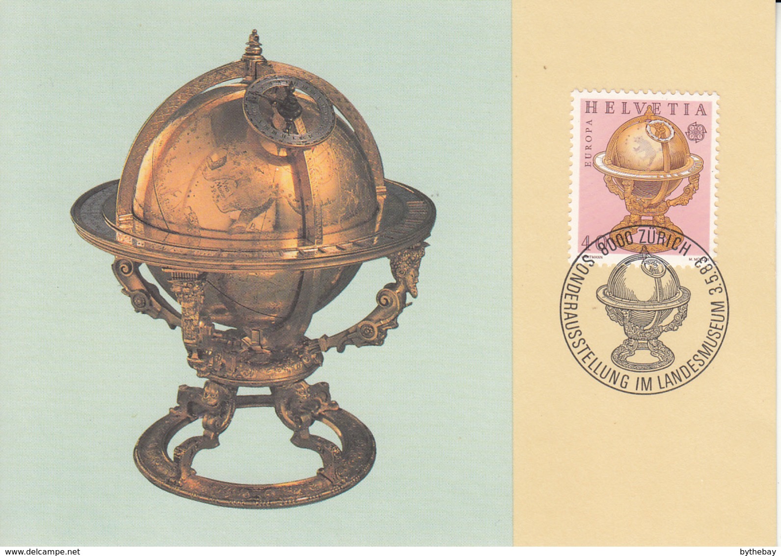 Switzerland 1983 Maxicard Scott #737 40c Celestial Globe, 1594 EUROPA - Cartes-Maximum (CM)