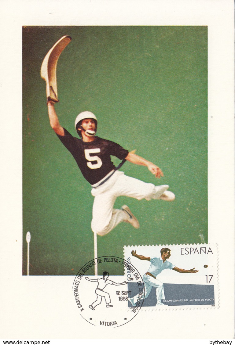 Spain1986 Maxicard Scott #2488 17p 10th World Pelota Championships - Cartes Maximum