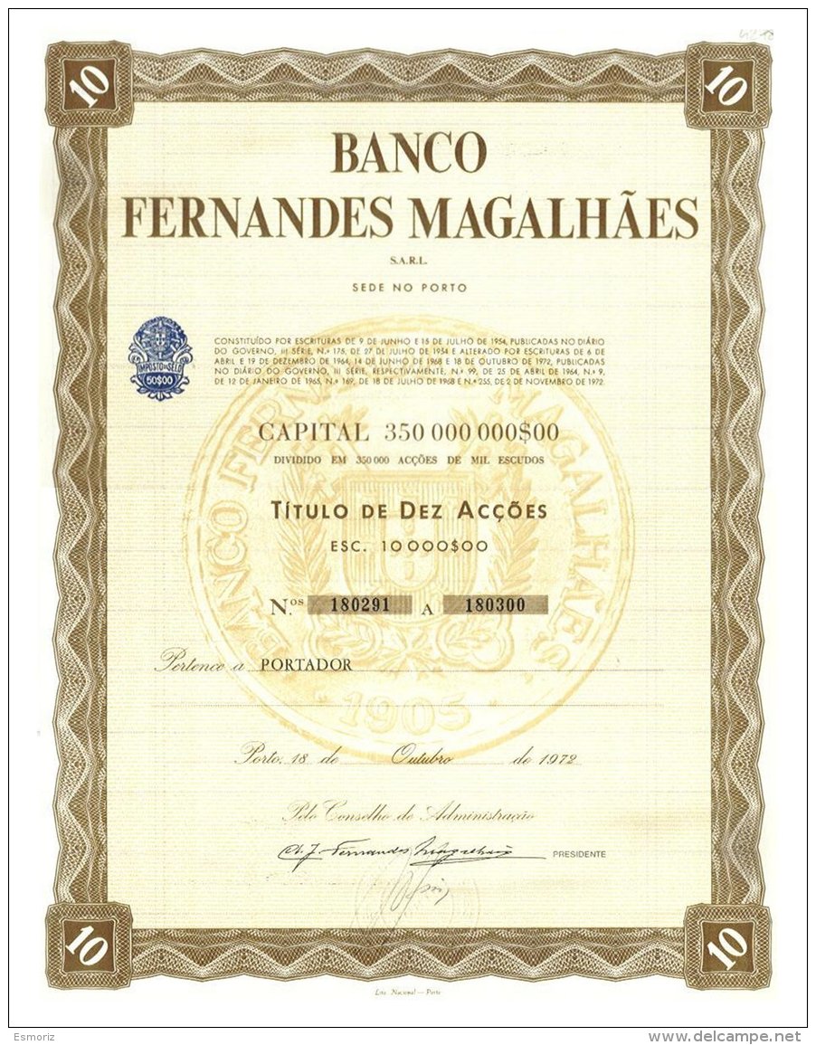 PORTUGAL, Acções &amp; Obrigações, F/VF - Neufs