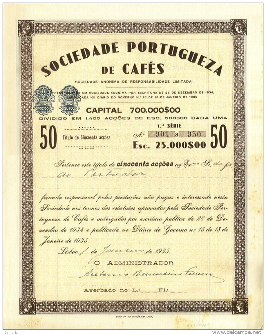 PORTUGAL, Acções &amp; Obrigações, F/VF - Ongebruikt