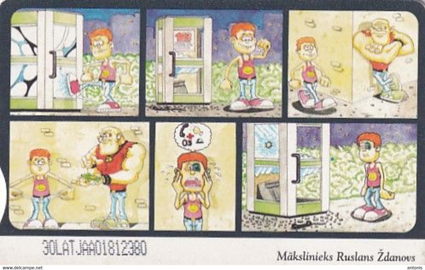 LATVIA - Cartoon, Ruslans Zdanovs/Billy, CN : 30LAT, Tirage %50000, Exp.date 04/00, Used - Letland