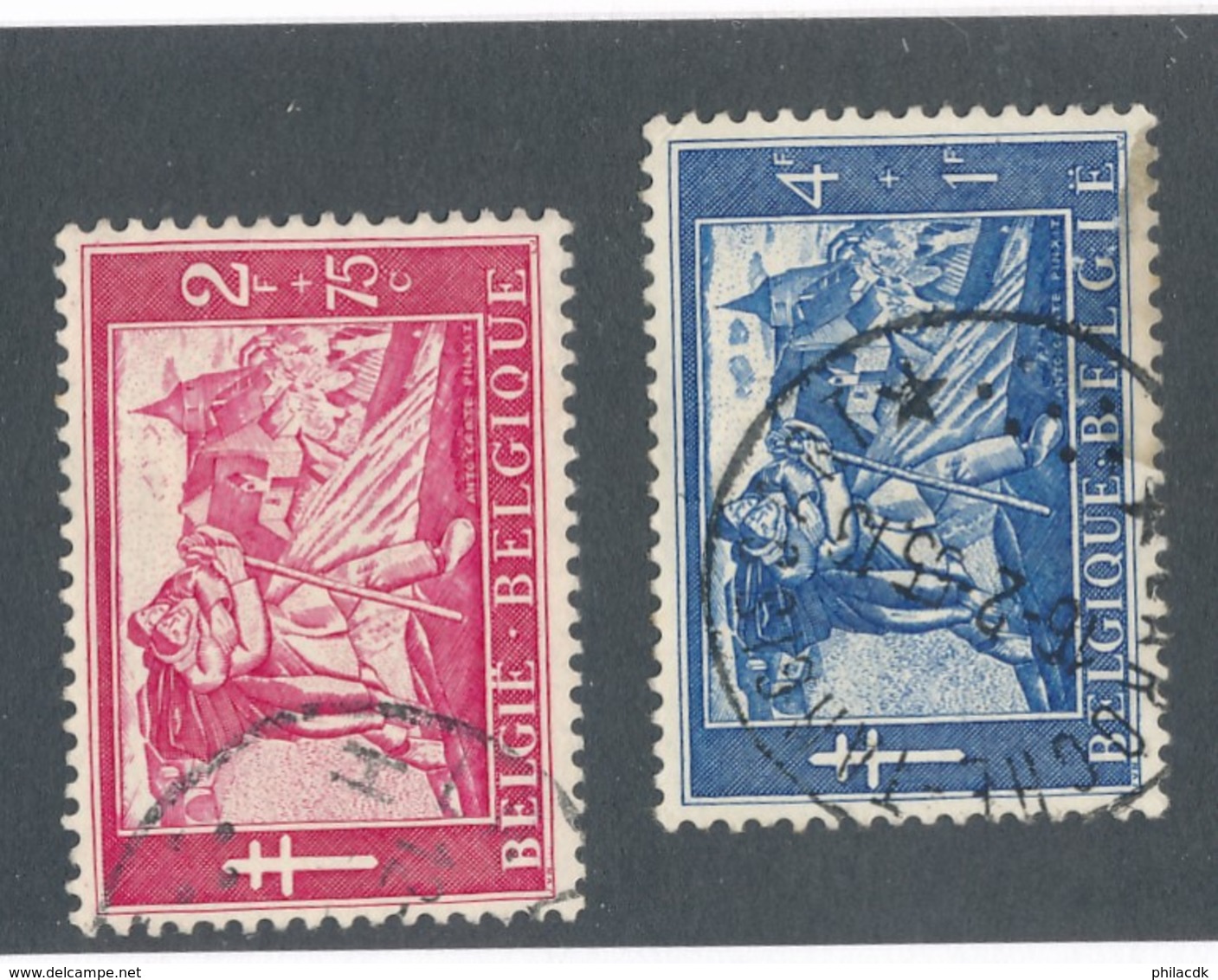 BELGIQUE - N°YT 959/60 OBLITERES - COTE YT : 20€ - 1954 - Oblitérés