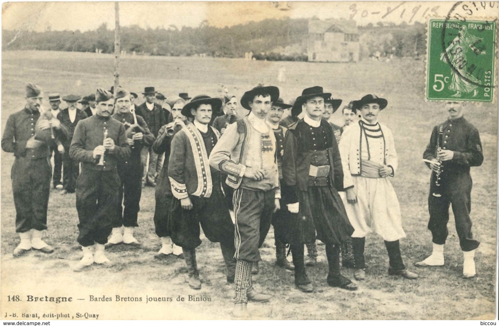 CPA 1913 - Bretagne - Bardes Bretons Joueurs De Biniou - N° 148 - Edit. St Quay - Musique