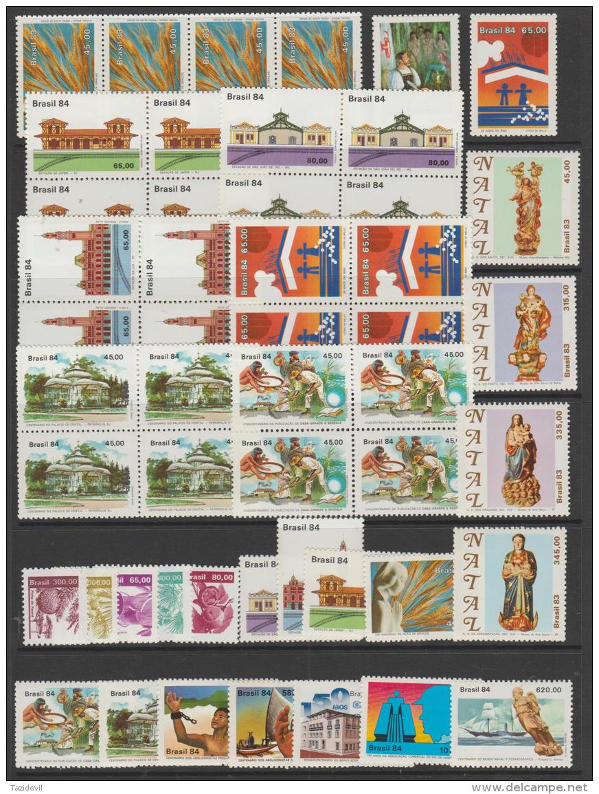 BRAZIL - Collection Of MNH Issues, Includes A Few Blocks Of Four - Verzamelingen & Reeksen