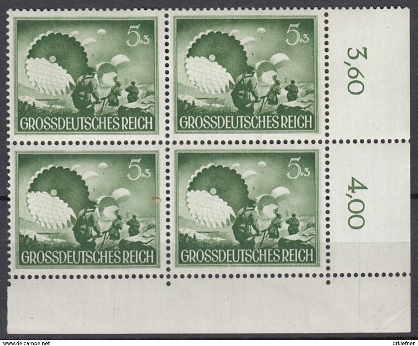 DR 875 X, 4erBlock Mit Eckrand Ur, Postfrisch **, Tag Der Wehrmacht  1944 - Unused Stamps