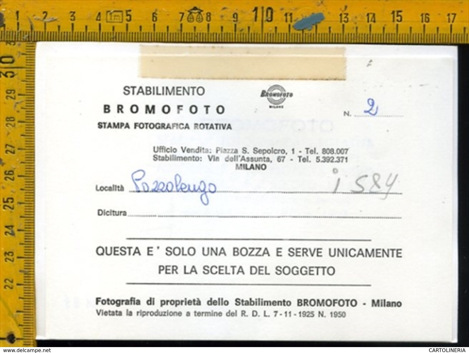 Brescia Pozzolengo ( Carta Fotografica Fine ) - Brescia