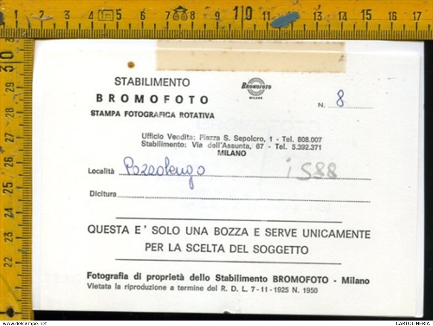 Brescia Pozzolengo ( Carta Fotografica Fine ) - Brescia