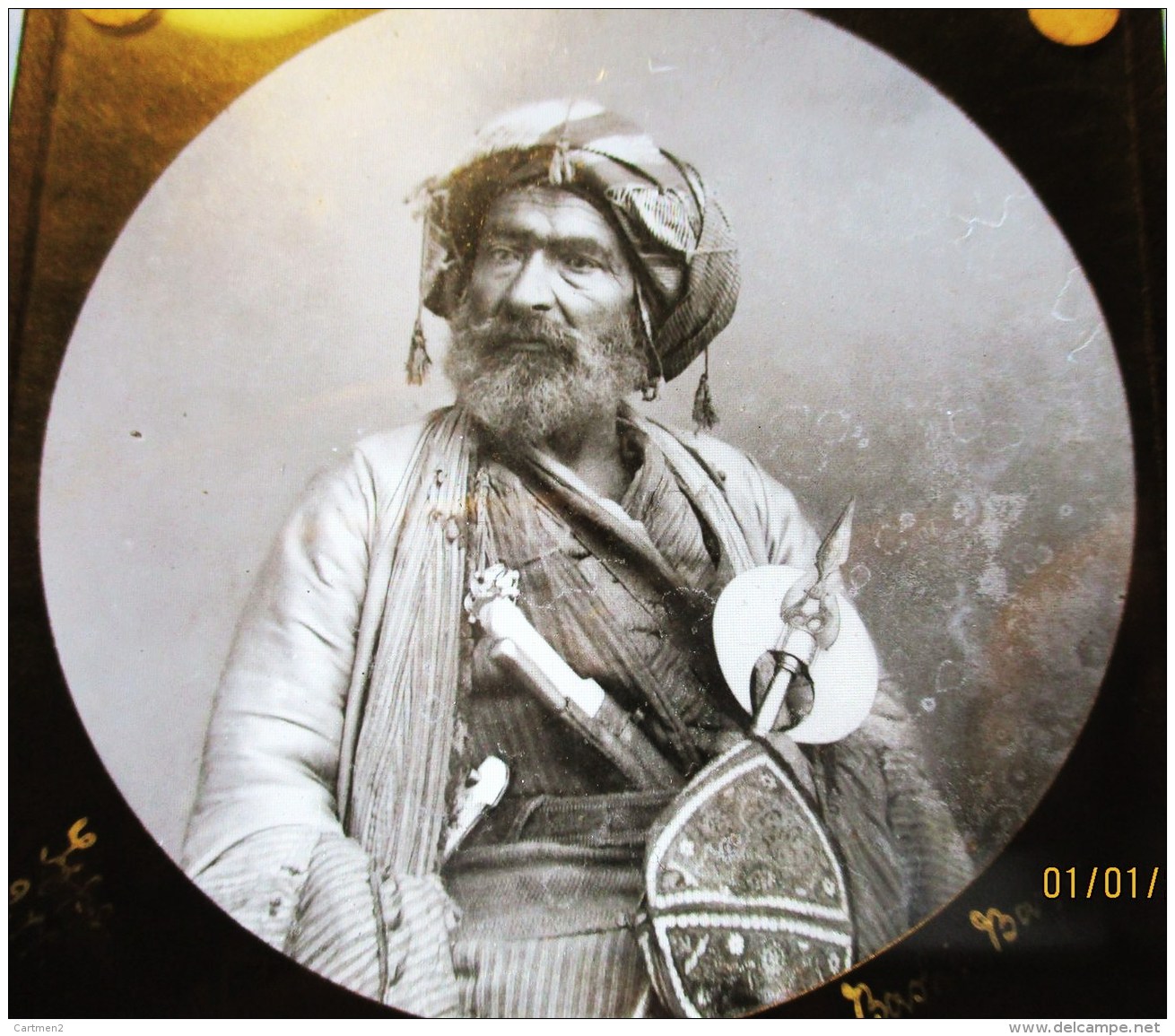 BASHI-BAZOUK TURQUIE TURKEY EMPIRE OTTOMAN MERCENAIRE TURKEY GUERRIER TURC Basci Buzuk PLAQUE DE VERRE PHOTOTOGRAPHIE - Turchia