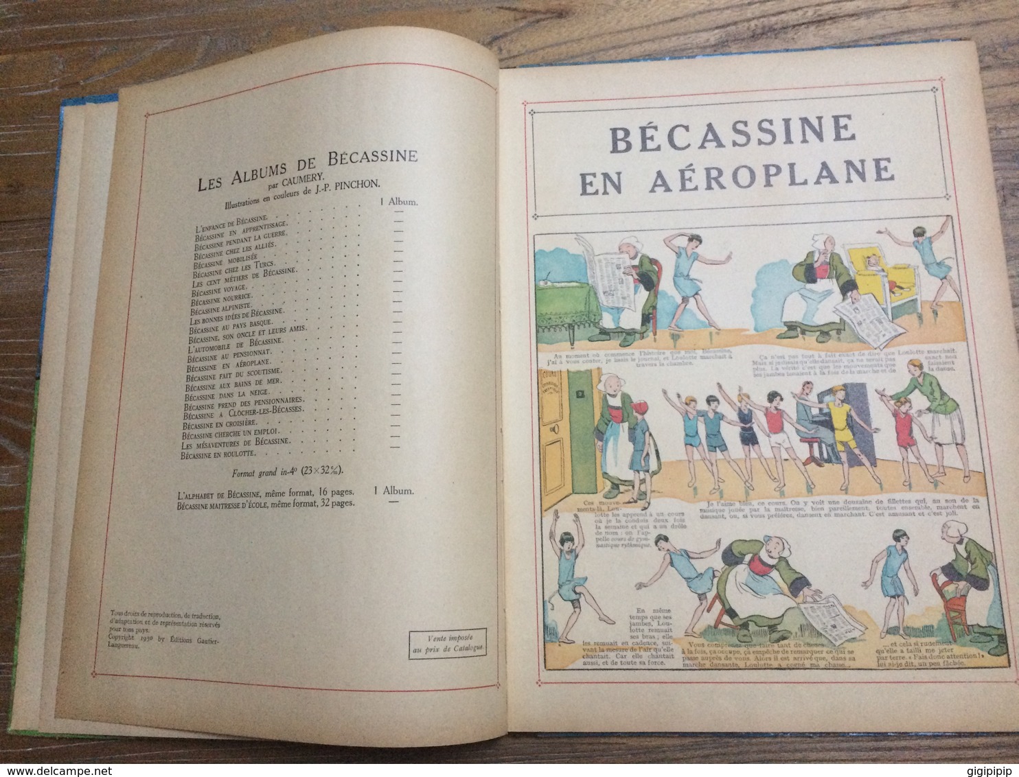 TRES RARE VERSION ALBUM BECASSINE EN AEROPLANE 1950 PINCHON ED GAUTIER LANGUEREAU - Bécassine