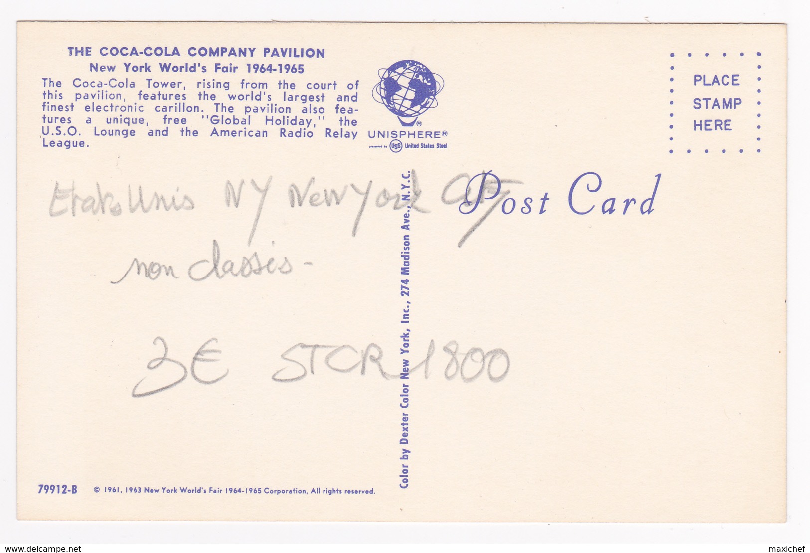 The Coca-Cola Company Pavilion - New York World's Fair 1964-1965 - Pas Circulé - Expositions