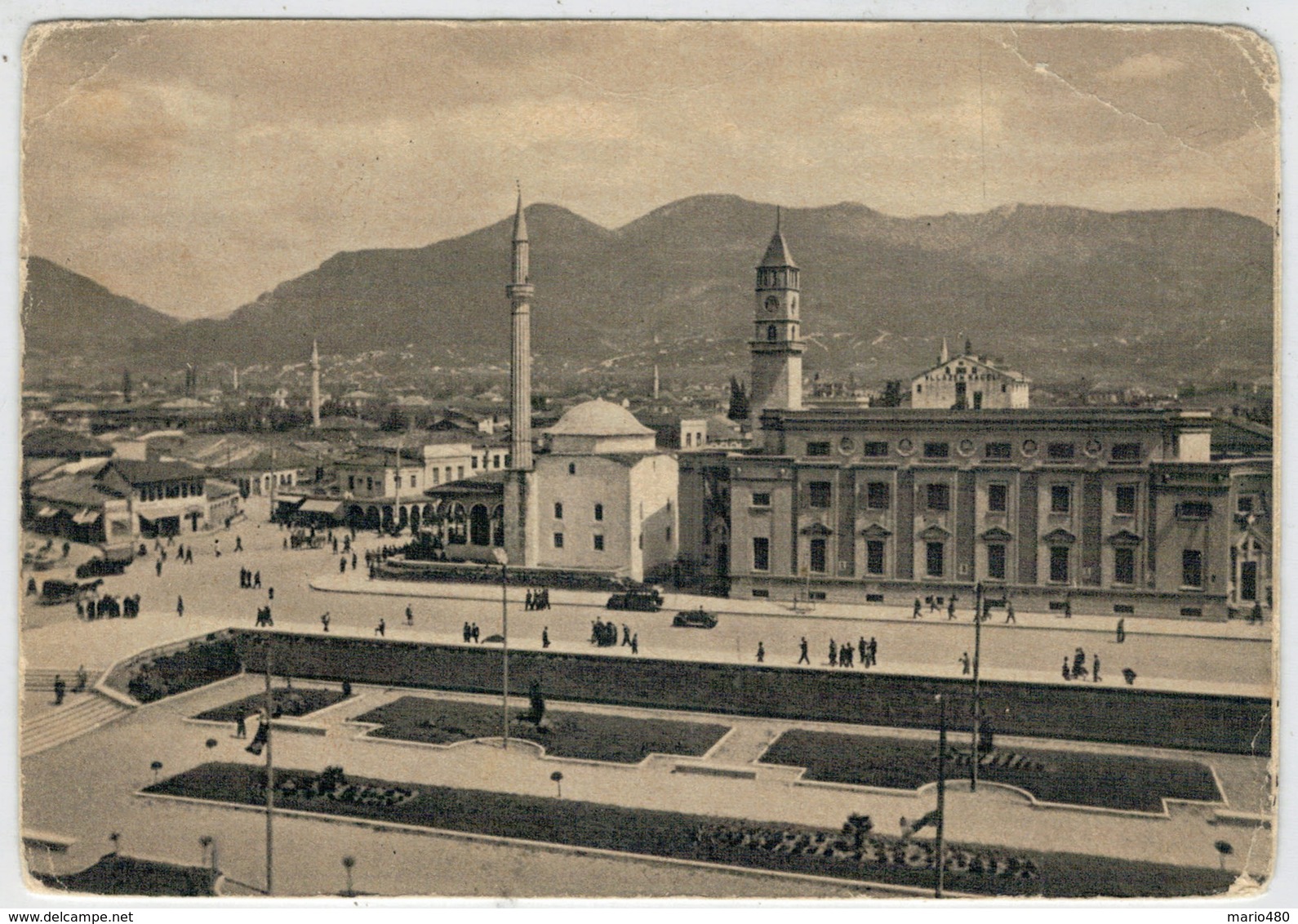TIRANA     PIAZZA   SCANDERBERG     1941          (VIAGGIATA) - Albania