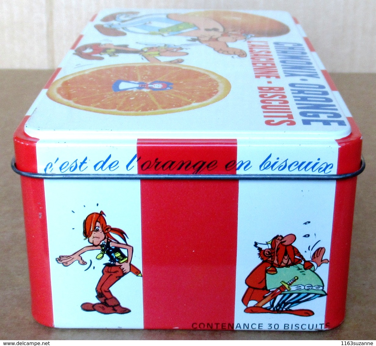 TTBE Boîte En Métal ASTERIX ET OBELIX Années 1960 > Chamonix Orange - L'Alsacienne Biscuits - Objets Publicitaires