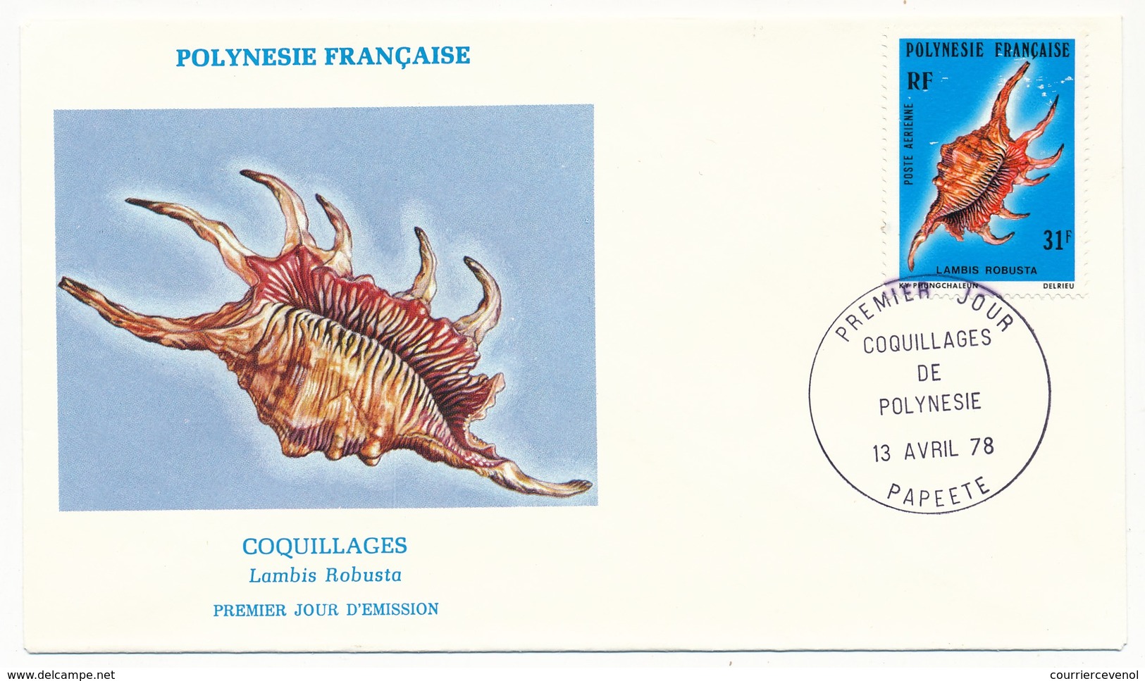 POLYNESIE FRANCAISE - 3 FDC - Coquillages De Polynésie - 13 Avril 1978 - PAPEETE - FDC