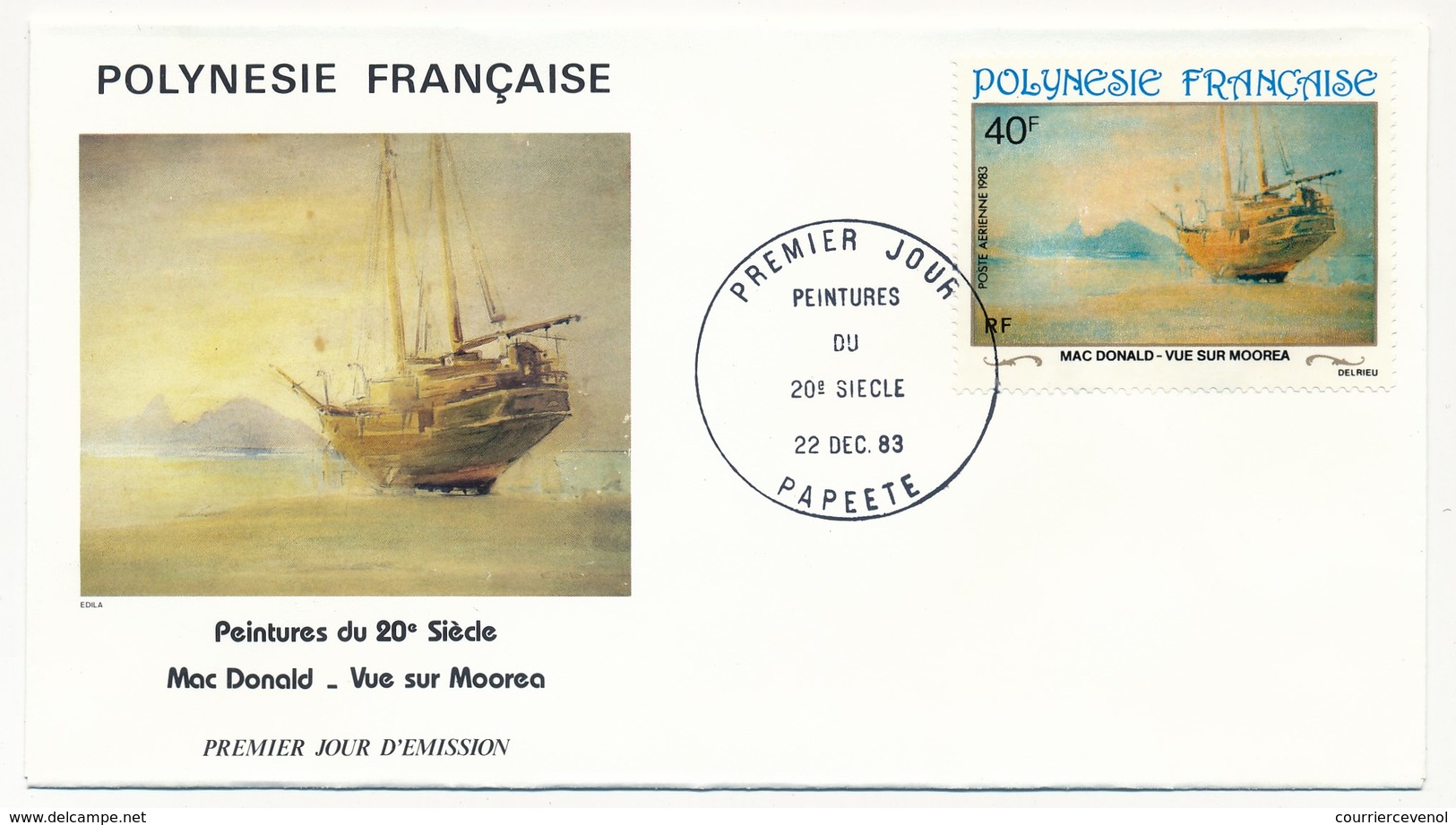 POLYNESIE FRANCAISE - 4 FDC - Peintures Du 20eme Siècle - 22 Dec 1983 - Papeete - FDC