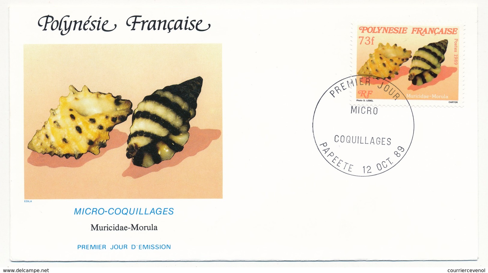 POLYNESIE FRANCAISE - 3 FDC - Micro Coquillages - 12 Décembre 1989 - Papeete - FDC