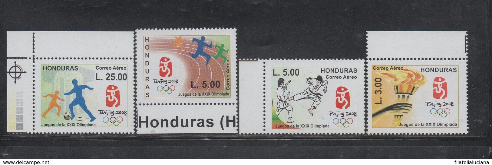 MNH Honduras 2008 Ful Set Oympics Games Beijing Soccer Karate - Summer 2008: Beijing