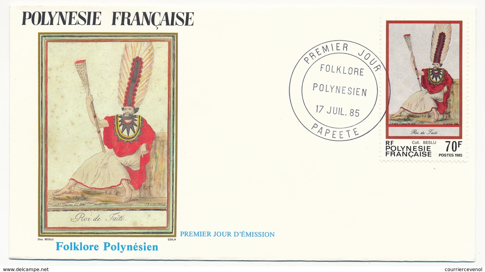 POLYNESIE FRANCAISE - 3 FDC - Folklore Polynésien - 17 Juillet 1985 - Papeete - FDC