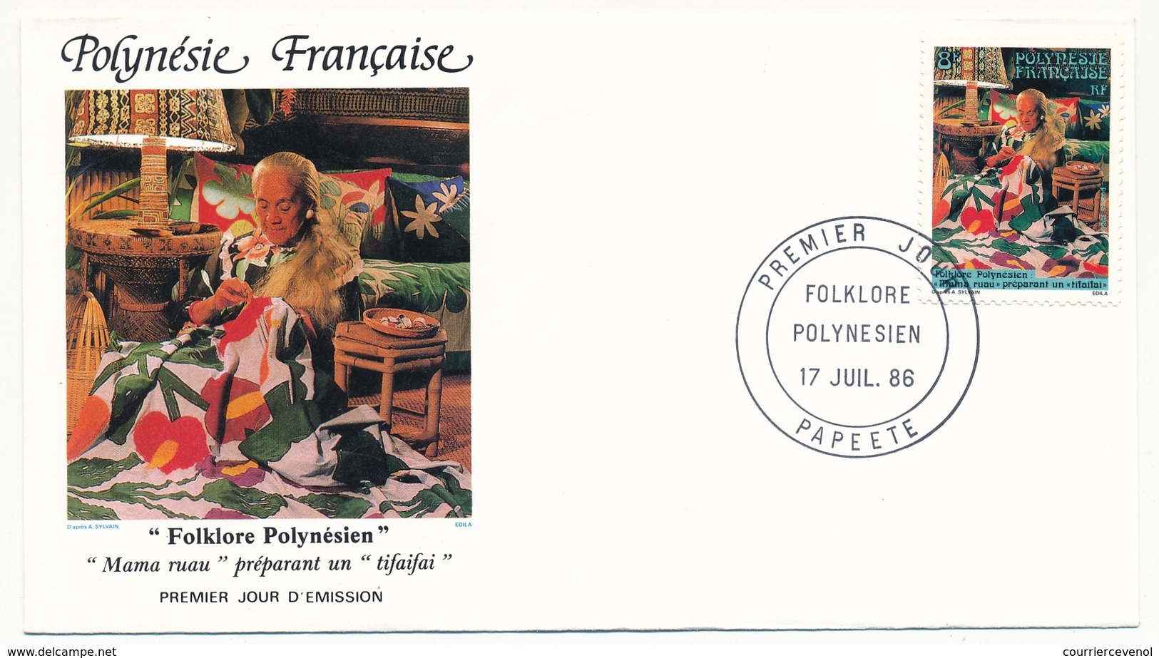 POLYNESIE FRANCAISE - 3 FDC - Folklore Polynésien - 17 Juillet 1986 - Papeete - FDC
