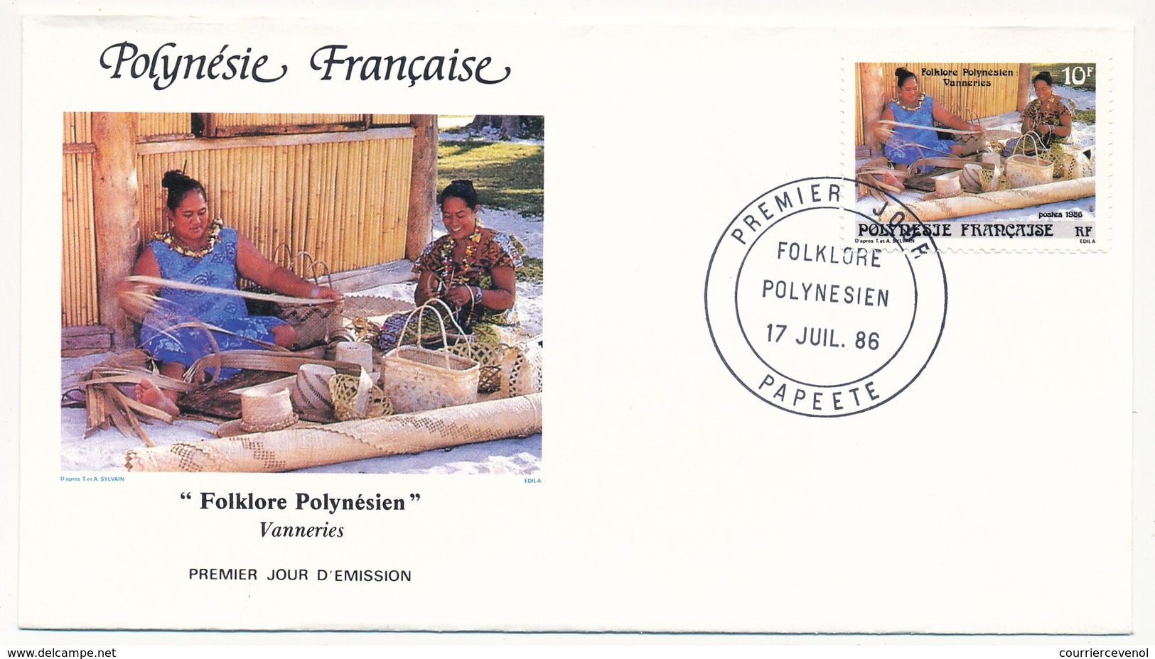 POLYNESIE FRANCAISE - 3 FDC - Folklore Polynésien - 17 Juillet 1986 - Papeete - FDC