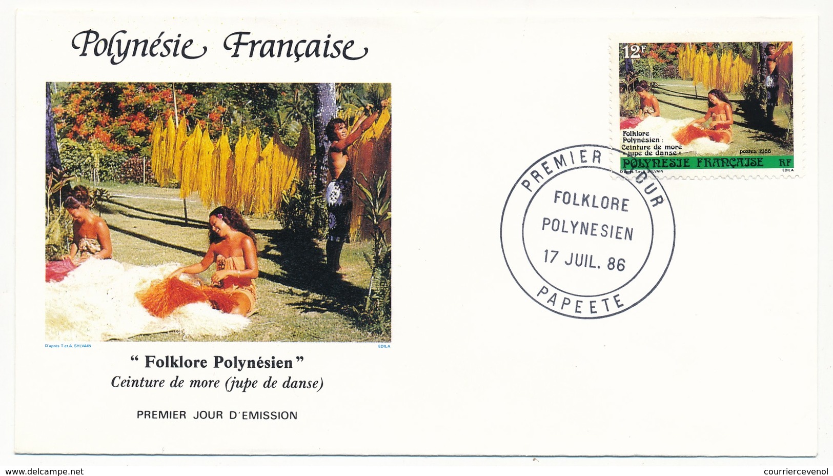 POLYNESIE FRANCAISE - 3 FDC - Folklore Polynésien - 17 Juillet 1986 - Papeete - FDC